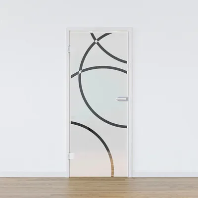 Produktbild von Pertura Glastür Komplettset Glera Loop 02 834x1972x8 mm Links inkl. Beschlag Jonte Studio Business unverschließbar