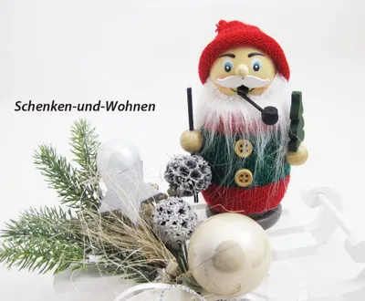 Produktbild von Räucherfigur " Strickpüppchen " Wichtel mit Bäumchen ca. 13 cm