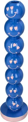 Produktbild von Smiley Blaue Kugeln Kerzenhalter 9x9x36cm