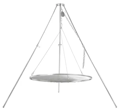 Produktbild von BBQ-Toro Dreibein Schwenkgrill mit Ø 100 cm Grillrost, Edelstahl, Höhenverstellbar 119-184 cm