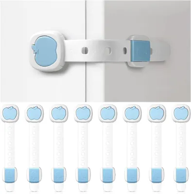 Imagen del producto de Cerraduras de seguridad para niños, 10 unidades, autoadhesivas, para armarios y cajones