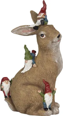 Immagine prodotto di Clayre & Eef Figurina Coniglio 18x11x30 cm Plastica marrone