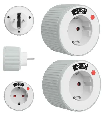 Immagine prodotto di 2 prese con timer a decremento, 230 V, 3680 W, timer meccanico con display a LED