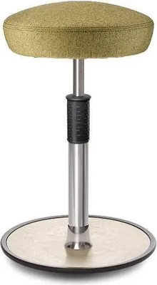 Produktbild von Sitz- Stehhocker Free Tall Hutsitz Camira Rivet Senfgelb Chrom /cremeweiß.