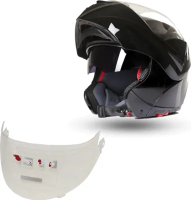 Zdjęcie produktu dla Kask CMX flip-up Spacer czarny błyszczący + wymienny wizjer w zestawie "S"