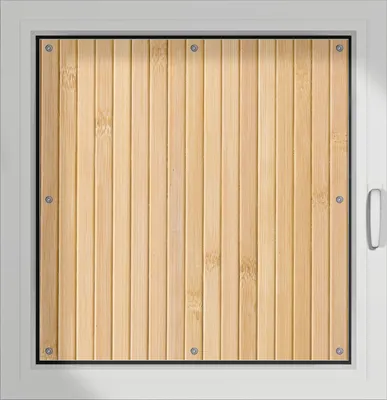 Produktbild von Wallario Lichtschutzbild, Dekorativer Sichtschutz Sonnenschutz 96 x 93 cm mit Motiv: Holzpanele hell - Verdunklung ohne Bohren