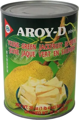 Produktbild von [ 565g / 280g ATG ] Aroy-D Junge Jackfrucht in Stücken in Salzwasser / Jackfruit