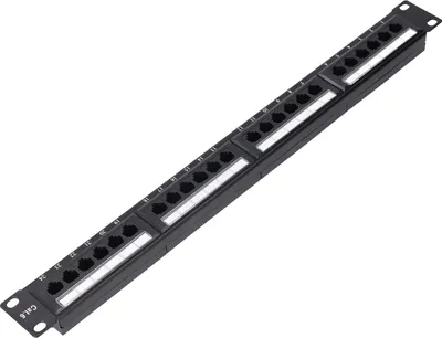 Zdjęcie produktu dla 24-portowy panel krosowy Cat6 Wytrzymały panel krosowy RJ45 do przełącznika Gigabit Ethernet