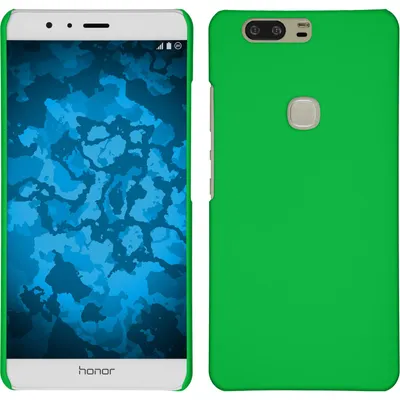 Produktbild von PhoneNatic Case kompatibel mit Huawei Honor V8 - Hülle grün gummiert Hard-case + 2 Schutzfolien