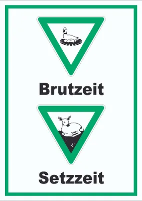 Produktbild von Brut- und Setzzeit hochkant Schild A3 Rückseite selbstklebend
