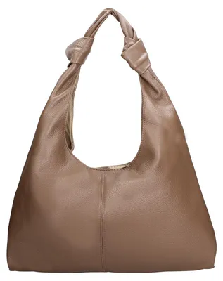 Produktbild von Lux Damen Schultertasche, echtes Leder, Farbe: Blau, mit magnetischem Verschluss, hergestellt in Italien