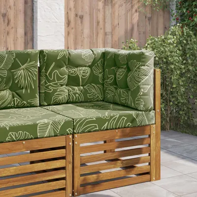 Produktbild von Sofakissen für draußen (3 pcs)- CLORIS - Blattdesign Polyester - Gartenmöbelauflagen C1689