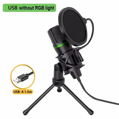 Produktbild von USB-Kondensator-Mikrofon mit Nierencharakteristik für PC, Laptop, Gaming, Streaming und Podcast-Aufnahmen - USB Kein RGB