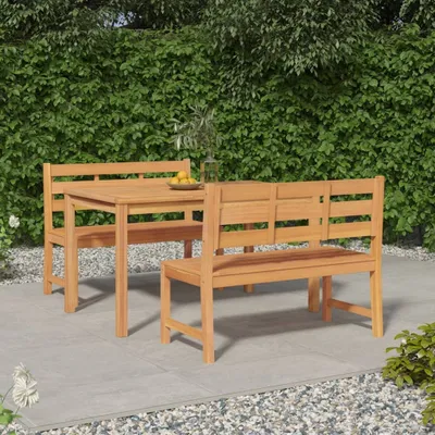 Produktbild von Möbel 3-tlg. Garten-Essgruppe Massivholz Teak - Terrassenmöbel 3157193