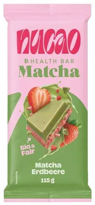 Produktbild von nucao Health Bar Tafelschokolade Matcha Erdbeere  115g