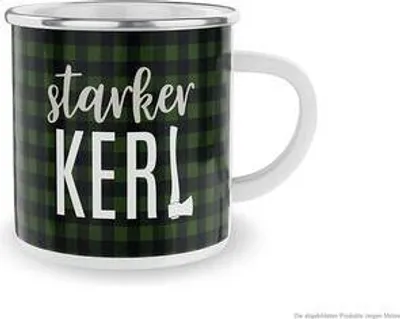 Produktbild von Emaille Becher Starker Kerl