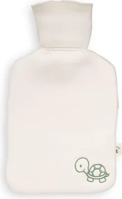 Zdjęcie produktu dla Butelka na gorącą wodę z naturalnego kauczuku z pokrowcem z bawełny organicznej - 100% certyfikat GOTS