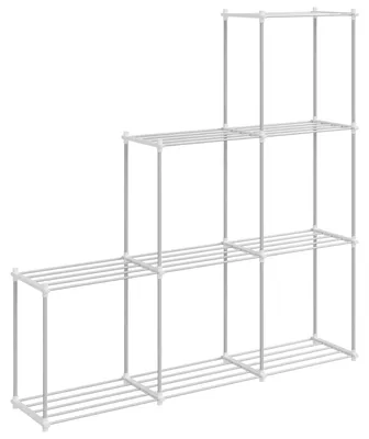 Immagine prodotto di vidaXL Scaffale tubolare con ripiano superiore Bianco 129 x 27 x 132 cm Alluminio