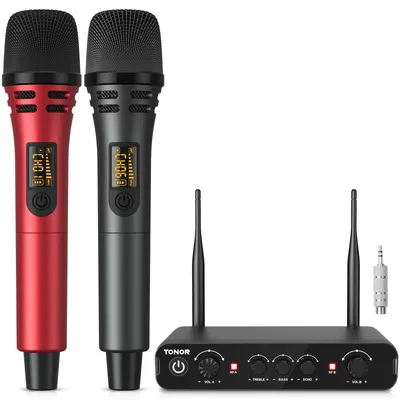 Obrázok produktu pre Bezdrôtová mikrofónová súprava, duálny UHF systém, určená na karaoke a prezentácie