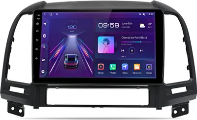 Zdjęcie produktu dla 9'' DAB Carplay Navi WIFI 6+128G Do Hyundai Santa Fe 2 2002-2016 Radio samochodowe GPS wifi bluetooth Android Car DSP 8 core 4GSIM SWC