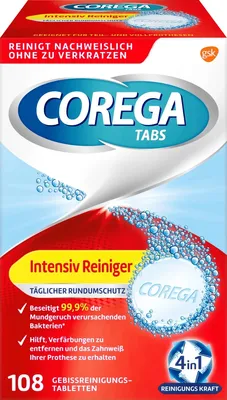 Produktbild von 1x COREGA Intensiv-Reinigungstabletten für Zahnprothesen, 108 Stück