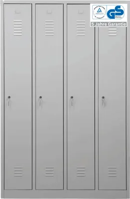 Produktbild von Garderobenspind Camel | 4-Fächer| HxBxT 180x117x50 cm | Zylinderschloss | Grau