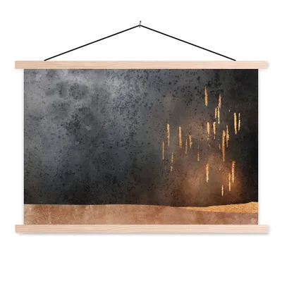 Produktbild von MuchoWow® Textilposter Abstrakt - Gold - Design 60x40 cm mit holzfarbenen Rahmen - Bilder