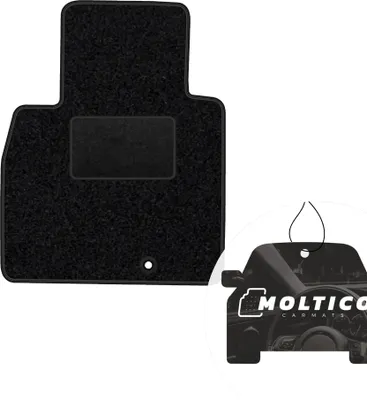 Produktbild von moto-MOLTICO Fahrer Fußmatte Auto Velours Fahrerseite Autoteppiche Schwarz Fahrermatte 1-teilig passend für Nissan Micra 2010-2016