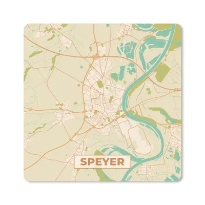 Produktbild von MuchoWow® Mauspad Mousepad Speyer - Karte - vintage - Stadtplan 20x20 cm - Mousepads - Maus Mat - Pad - Mausunterlage - Desk Mat - Bureauartikeln
