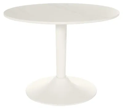 Produktbild von Miliboo - Runder Design-Couchtisch aus weißer Keramik und Metall D60 cm MALOU