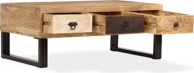 Produktbild von vidaXL Couchtisch mit 3 Schubladen Massivholz Mango 90x50x35 cm