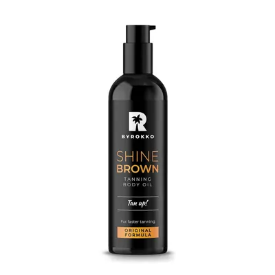 Produktbild von BYROKKO Shine Brown Bräunungsbeschleuniger-Öl (150 ml) -  XXL Sonnenöl für Solarium & Sonne, Bräune mit natürlichen Zutaten