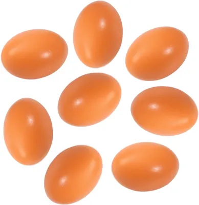 Imagen del producto de Huevos de imitación de madera, 8 unidades, 5,5 x 4 cm, para gallineros