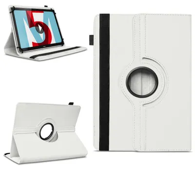 Produktbild von Tablet Hülle für Huawei MediaPad T5 T3 T2 T1 10.1 Tasche Schutzhülle 360 DrehbarFarben:Weiss