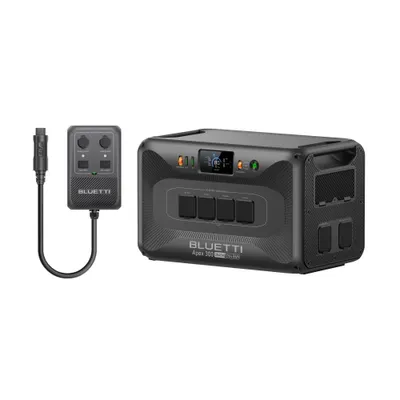 Productafbeelding van BLUETTI Solar Generator Apex 300 met Hub D1, 2764,8 Wh LFP-batterij, voorzien van 4 AC-uitgangen van 3840W, DC-aansluitingen geoptimaliseerd voor gebruik in campers, ideaal voor kamperen en gebruik in campers