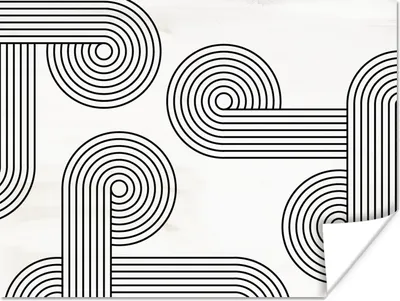 Produktbild von MuchoWow® Poster Kreis - Schwarz - Weiß - Abstrakt 120x90 cm - Wandbild