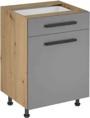 Image de Élément bas de cuisine Élément bas avec tiroir Étagères intérieures Armoire de cuisine