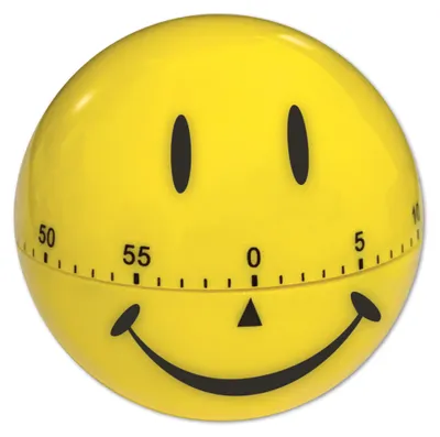 Produktbild von TimeTEX Zeitdauer-Uhr "lachendes Gesicht" gelb, ca. 7 cm ø