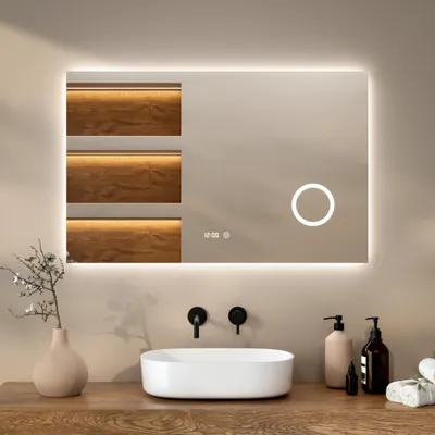 Produktbild von Mirlux Badezimmerspiegel mit LED-Beleuchtung und Heizung – 110 x 70 cm