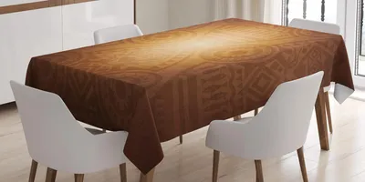 Produktbild von ABAKUHAUS Bräunen Tischdecke, Afrikanisches Kunst-Muster mit Blumen- und geometrischen Elementen fischt Tierschattenbilder, 140 x 240 cm, Brown Tan Gelb