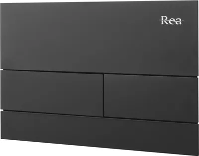 A black flush plate with the Rea logo in the top right corner.