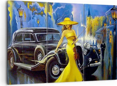 Produktbild von Bild auf Leinwand - Leinwandbild - frau retro stil - 105x70cm - Wand Bild - Wanddeko - Wandbilder - Leinwanddruck - Bilder - Kunstdruck - Wanddekoration - Leinwand bilder - Wandkunst - CE105x70-3449