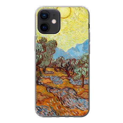 Produktbild von MuchoWow® Handyhülle Schutzhülle Hülle für iPhone 12 Olivenbäume mit gelbem Himmel und Sonne - Vincent van Gogh Silikon Softcase Handy Hülle - Schutzhülle