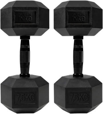 Image de Haltères hexagonaux, 7,5 kg, lot de 2, pour entraînement de la force