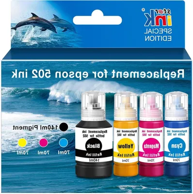 Productafbeelding van Navulinktfles - Inktflessen - Documenten Printen - Pigmentinkt - 4 Stuks - Multi Color
