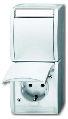 Obrázek produktu pro Busch-Jaeger 2601/6/20 EBW-54, Typ F, 2P+E, Bílá, IP44, 250 V, 16 A