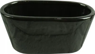 Zdjęcie produktu dla Doniczka ceramiczna osłonka czarna owal 16,5x7x8