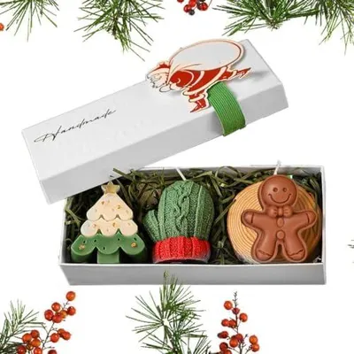 Produktbild von Flammenlose Weihnachtskerzen mit Weihnachtsduft – Sojakerzen für zu Hause, duftende Winterkerzen und festliche Ornamente für Frauen