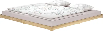 Produktbild von Extra großes und niedriges Futonbett 200x200 Holzbett Esche lackiert V-60.47E-20ohne Zubehör