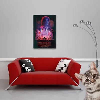 Immagine prodotto di Stranger Things - Poster - Horror + 2 pezzi di modanature per poster in legno 61 cm nero